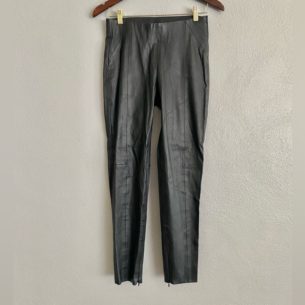 Zara Pants Womens Size Medium Black Basic Faux Leather Pull On Legging Skinny